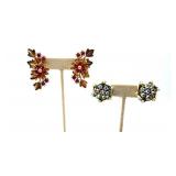 Pair of Gold Tone Floral Clip on Earrings &