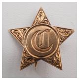 10kt Yellow Gold Vintage Monogrammed Tie Tack