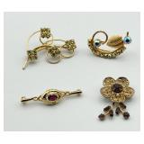 Collection of Vintage Gold Tone Brooches