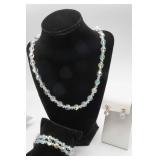 Vintage Aurora Borealis Bead Necklace, Bracelet &
