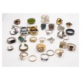 Large Costume Jewelry Ring Lot Some As Is