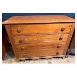 Antique Honey Pine 4 Drawer Chest