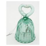 Fenton Sea Green Glass Bell Hand Painted