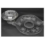 Fostoria Willowmer Serving Dish & Heisey Glass