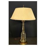 Hollywood Regency Crystal & Brass Lamp