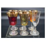 Multi Colored Cordial Glasses