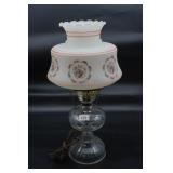 Electrified Oil Lamp w/Glass Shade