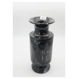 Marble Etched Vase Black