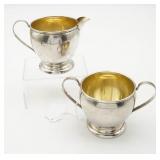 P.S.C.O. Sterling Silver Creamer & Sugar