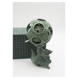 Asian Chinese Jade Dragon Puzzle Ball ~ AS IS