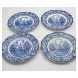 (4) Liberty Blue Staffordshire Dinner Plates