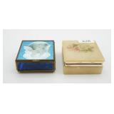 Alabaster Trinket Box & Enesco Blue Angel Trinket