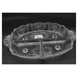 Fostoria Navarre 3 Part Handled Relish Dish