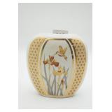 Japanese Porcelain Pillow Vase Hummingbird