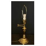 Vintage Brass Swivel Arm Table Lamp