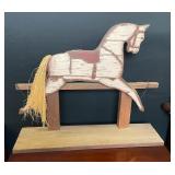 Folk Art Horse on Wooden Stand