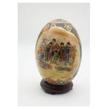 Japanese Satsuma Porcelain Egg on Stand