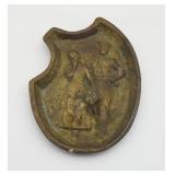 Vintage Cast Brass Ashtray Risque Soldier &