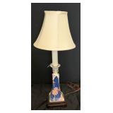Ceramic Tobacco Leaf Chinoiserie Table Lamp