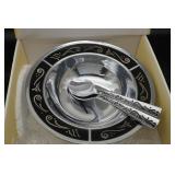 Lenox Spyro Black Salad Set Appear NIB