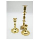 3 Brass Candlestick Holders Some Baldwin