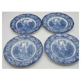 (4) Liberty Blue Staffordshire Dinner Plates
