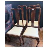 (4) Mahogany Queen Anne Dining Room Chairs