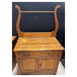 Antique Oak Washstand w/Towel Rack