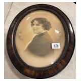 Antique Oval Picture Convex Bubble Glass Frame