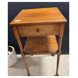 One Drawer Wooden Side Table