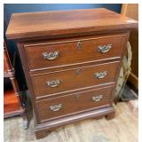 Craftique Mahogany 3 Drawer Nightstand w/Keys