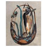 Copper Heron Sculpture