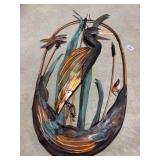 Copper Heron Sculpture