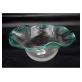 Blenko Bowl w/Green Swirl