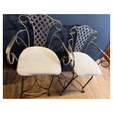Wrought Iron Barstool with Lattice Back Detail