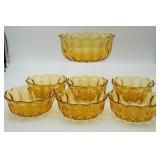 Anchor Hocking Fairfield Amber Glass Salad Set