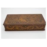 Wood Burned Pyrography Glove Box