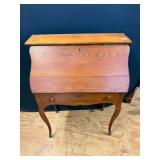 Victorian Style Oak Drop Front Writing Desk