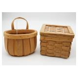 Wall Hanging Basket & Hinged Woven Basket