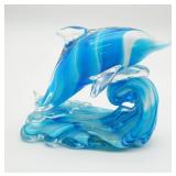 Handblown Art Glass Dolphin As Is