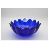 Blenko Cobalt Blue Scalloped Bowl
