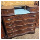 Crotch Mahogany Serpentine Chest of Drawers