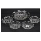 Jeannette Glass Iris & Herringbone Depression