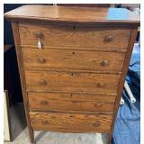 Tiger Oak 5 Drawer Dresser