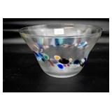 Handblown Confetti Art Glass Bowl