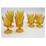 Anchor Hocking Fairfield Amber Glass Goblets