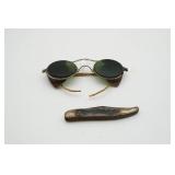 American Optical Green Glass Goggles & Pocket