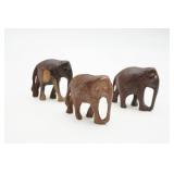 Miniature Hand Carved Elephant Figures