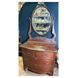 Victorian Era Quarter Sawn Oak Serpentine