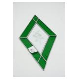 Green Diamond Shaped Stained Glass Suncatcher